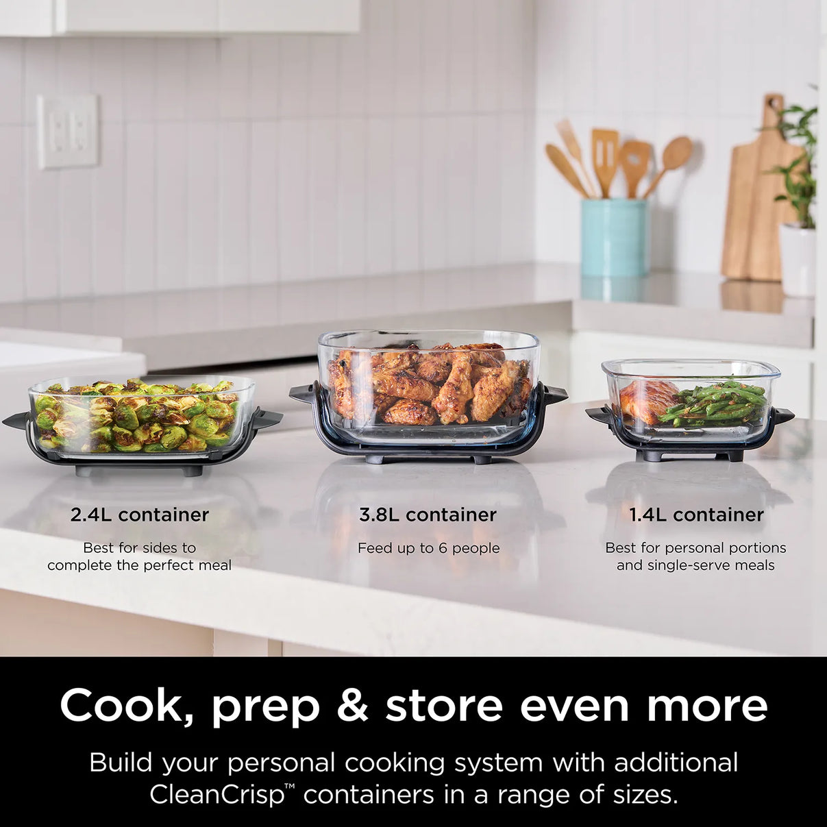 Ninja Crispi 2.4L CleanCrisp Glass Container Pack